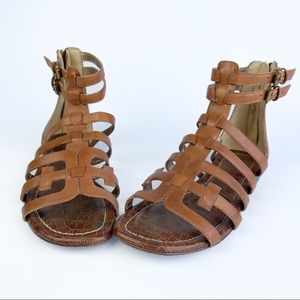 SAM EDELMAN Berke Womens 7M Brown Leather Sandals